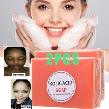 2Pcs Kojic Acid Soap Dark Spot Whitening Turmeric Soap Skin Bleaching Lightening