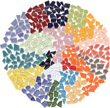 1600 Pcs Mixed Shapes Mosaic Tiles for Crafts Bulk Ceramic Glass Mosaic Pieces C