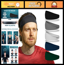 Moisture-Wicking Sports Headbands for Men Women - 5 Pack Sweatbands for Runnin