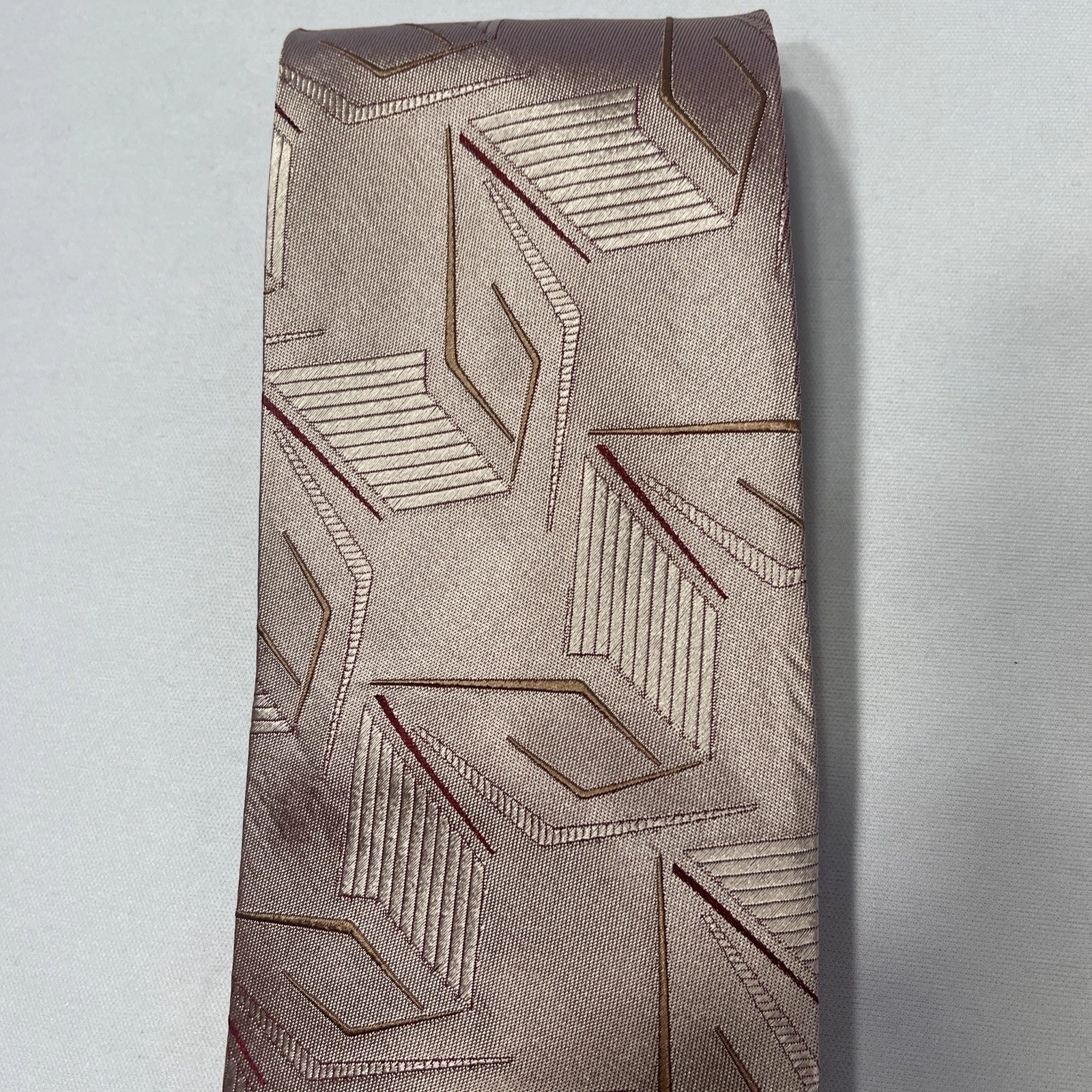 Bolgheri Mens Neck Tie Silk Geometric Italy 100% Silk - product detail image 4