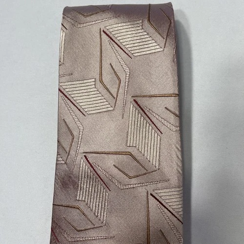 Bolgheri Mens Neck Tie Silk Geometric Italy 100% Silk image 4