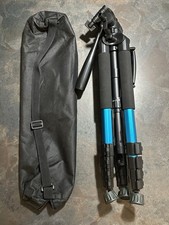 55 Adjustable Aluminum Camera Tripod Blue/Black w/ Carry Bag