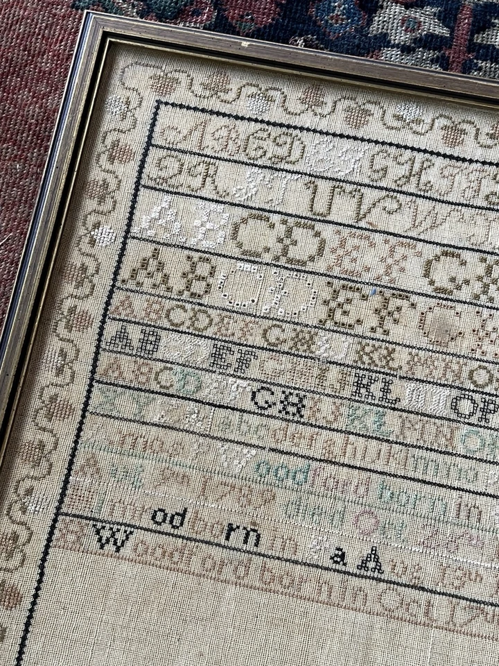 Antique Farmington, Connecticut Silk Needlework Sampler AAFA 19th C 1821 - Image 4 of 4