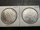 1884 Morgan Silver Dollar $1 Coin Lot of 2 90% Silver Uncertified