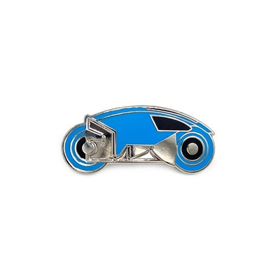 LIGHT CYCLE BLUE HARD ENAMEL CHROME PLATED LAPEL PIN YESTERDAYS CO