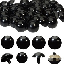 Zhbrchz 80pcs 20mm Black Plastic Safety Eyes Crafts with