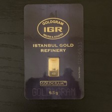 IGR Istanbul Gold Refinery Goldgram 0.5g 0.9999 Fine Gold Bar w/ Card 7775.87 per troy oz