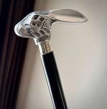 Walking Cane for Men Black Wooden, Staff Steampunk Canes for Women ,