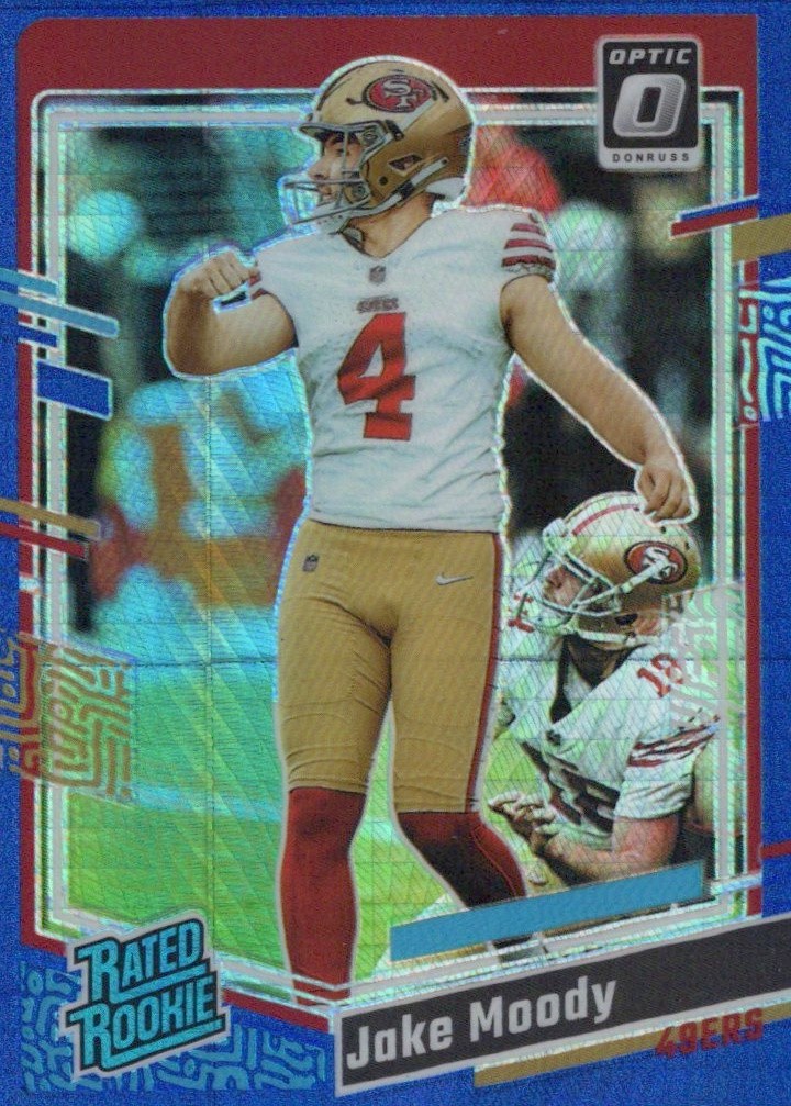 2023 Donruss Optic #289 Jake Moody Blue Hyper
