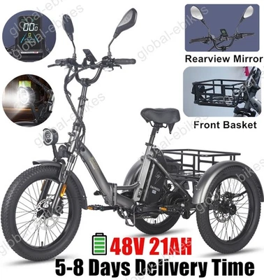 Fafrees Elektro Dreirad Cargo Trike 20 Zoll E-Bike 21AH 3 Räder Fahrrad Tricycle