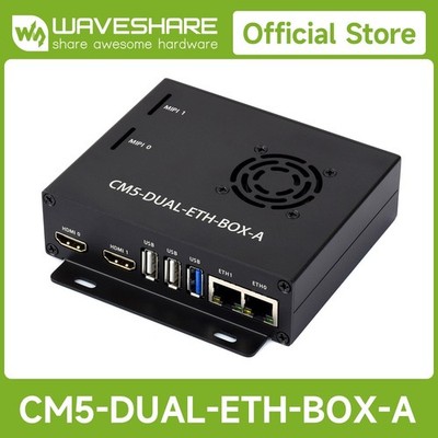 Waveshare Gigabit/2.5G Dual Ethernet Base Board For Raspberry Pi CM5. Dual RJ45