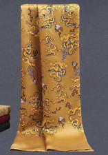 100 Silk mulberry satin men women Scarf neckerchief Wrap long yellow MY116-3