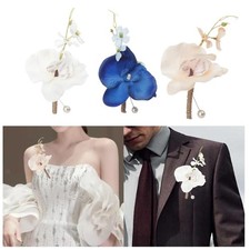 Wedding Boutonniere Brooch Pin Men Romantic Artificial Flower Boutonniere for