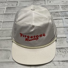 Firestone Racing KC White Red Logo VTG Adjustable Snapback Hat Vintage VGC Rare