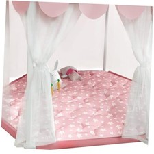 Hexagon Mat Princess Tent Rug, Plush Soft Playpen Mat Fitted for Monobeach