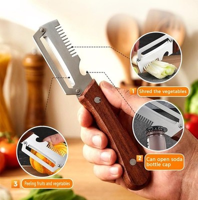 Multi-Functional 3-in-1 Vegetable Peeler   Stainless Steel Kitchen Tool