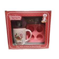 Strawberry Shortcake Glitter MUG, MOLD, & Drink Art STENCIL Gift Bundle NIB