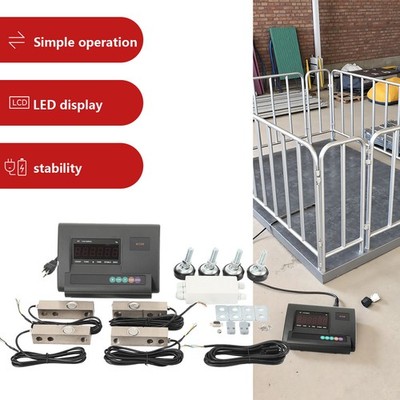 5T Load Cell Scale Kit Platform High Precision Weighing Indicator for Livestock