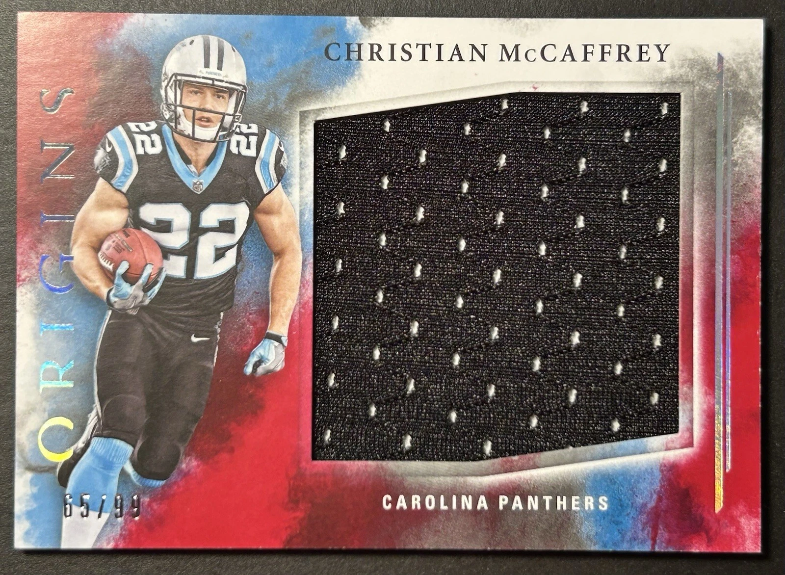 Christian McCaffrey Panini Origins Rookie Jumbo Jerseys #RJJCM Base