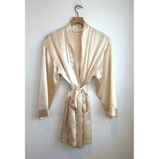 Vintage Y2K Victoria  s Secret Silky Butter Yellow Satin Robe One Size