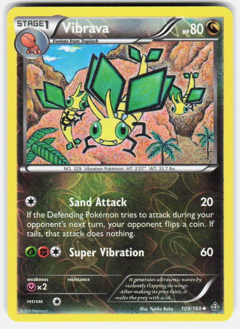 Vibrava Reverse Holo Uncommon XY - Primal Clash 109/160 NM S007