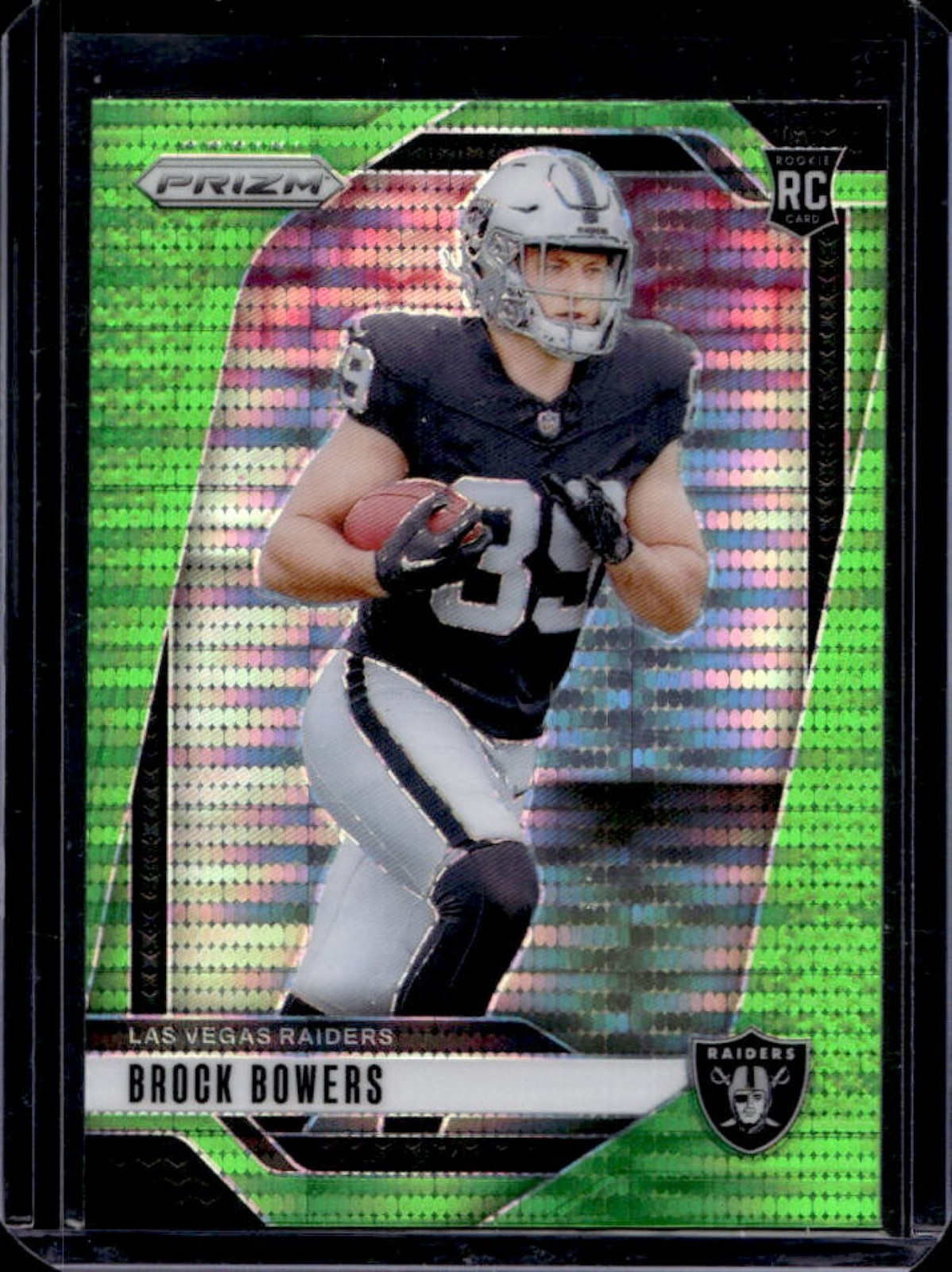 2024 Prizm Brock Bowers RC Neon Green Pulsar #315 Raiders