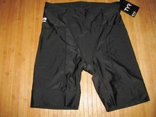 TYR COMPETITOR Shorts TRI TRIATHLON Womens XL Nylon Spandex BLACK 7 Inch NWT