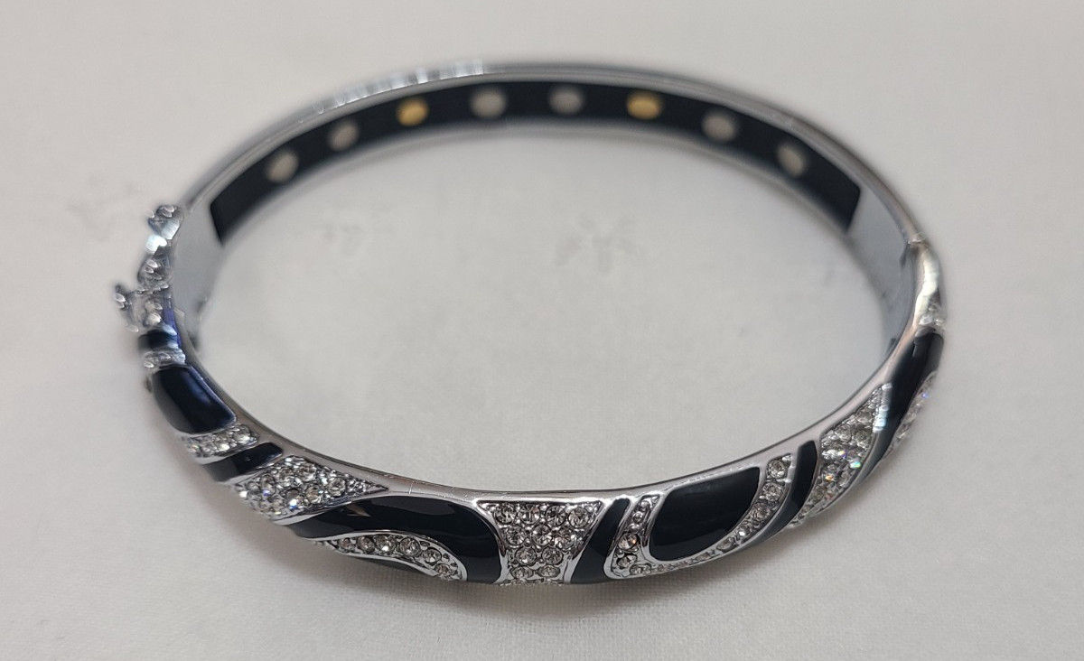 Nikken Bella Passione 24K Plated Magnetic Venezia Swirl Bangle Bracelet NWOT