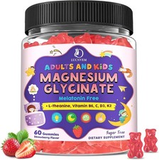 Magnesium Glycinate Gummies Kids Ages 4  Adults, Sleep Calm Sugar Free 60ct
