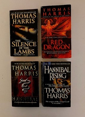 4 Thomas Harris Hannibal Lecter Books Silence Red Dragon Hannibal Rising - Used