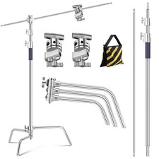 K F CONCEPT Heavy Duty C Stand 10.8ft/330cm with Holding Arm Sandbag, 2 Grip ...