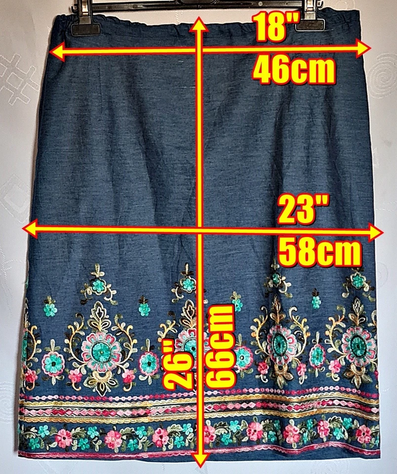 FALDA VINTAGE HECHA A MANO TRAJES OKTOBERFEST DIRNDL TYROL DENIM MUJER: EE. UU. US18/46 Foto 2 de 4