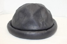 Verdadero VINTAGE 6 Paneles Piel de Cordero Cuero Docker Marinero Reloj Gorra Gorro Calavera