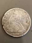 1878-CC 50C Seated Liberty Half Dollar -Approx  Fine 12 Details