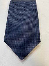 vintage neck tie 54" long short dotted blue