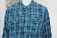 Timberland XXXL Mens Slim Fit Button Up Long Sleeve Shirt 3XL casual Blue Check