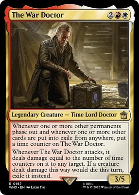 dr who cards mtg Magic The Gathering Doctor Who Commander Deck – Paradox Power (100-Card Deck, 2-Card Collector Booster Sample Pack + Accessories) WOTC main image 1