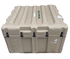 Pelican Hardigg Huge Shipping Case 39x38x24" Tan Waterproof Storage Footlocker