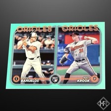 2024 Topps Update Aqua RC #US315 David Banuelos Matt Krook Rookie Combos Orioles