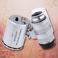 60X Magnifying Loupe Jewelry Jewelers Pocket Magnifier Loop Eye Glass Led Light