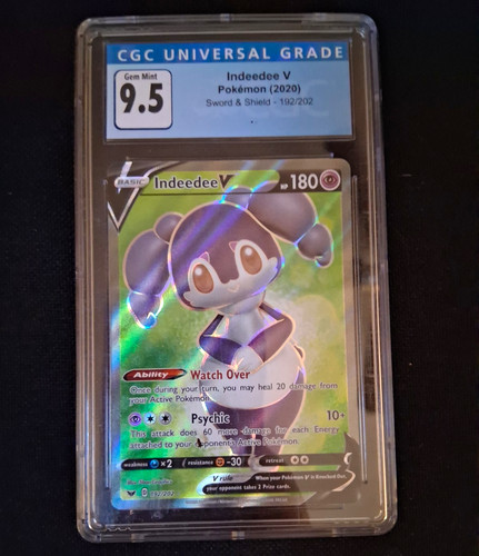 CGC 9.5 Indeedee V 192/202 Sword & Shield 2020 English Full Art Holo