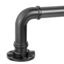 Curtain Rods for Windows 32 to 48, 1 Inch Industrial Wrap Around Curtain Rod,...