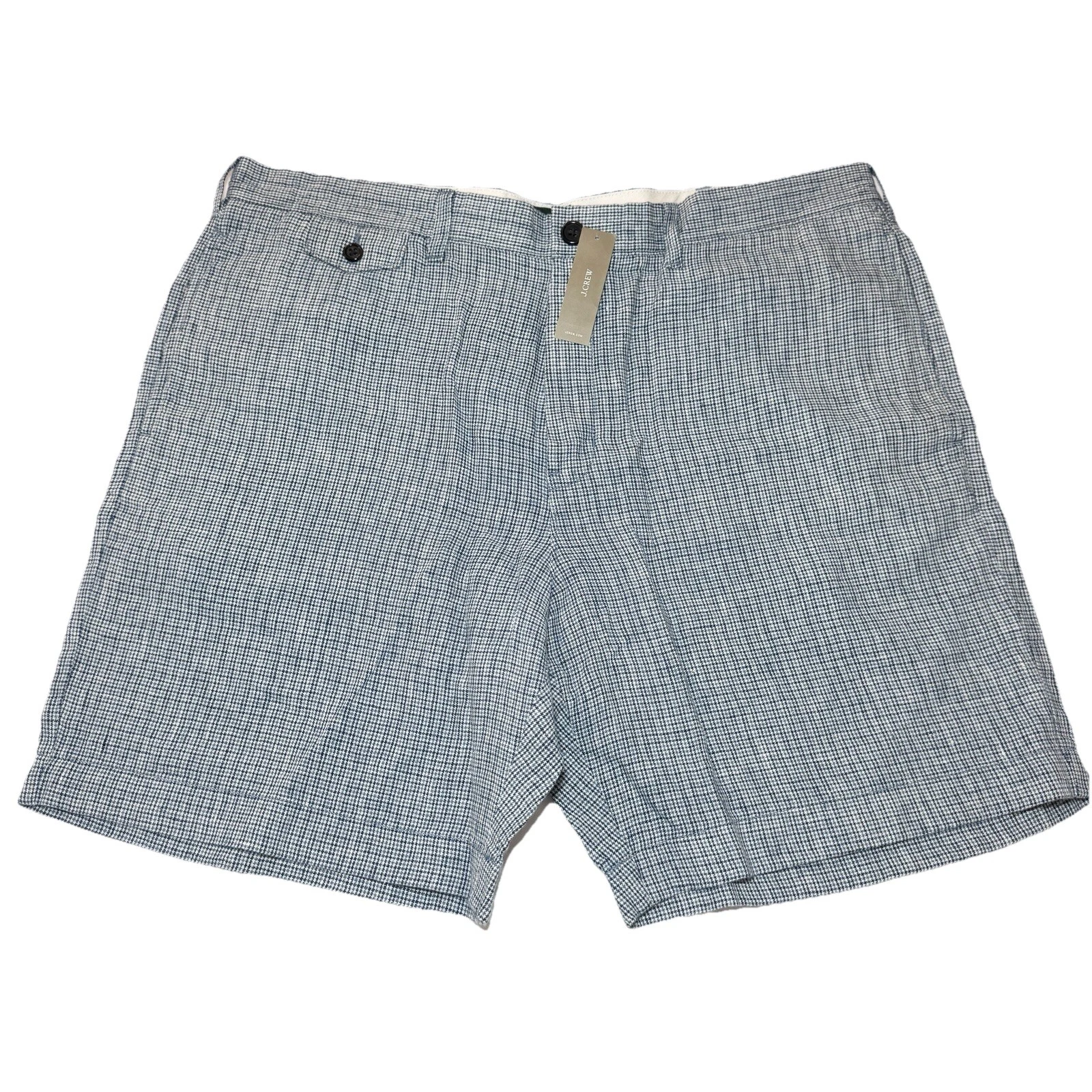 J. Crew Men’s 8.5" 100% Linen Shorts Size 38 Blue Houndstooth Print Breathable
Opens in a new window