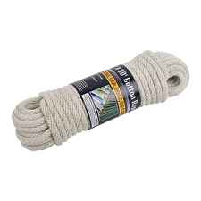 NEW 50' ft Solid Braided COTTON ROPE, 1/2" Thick 110 lbs Load, Boat Camping