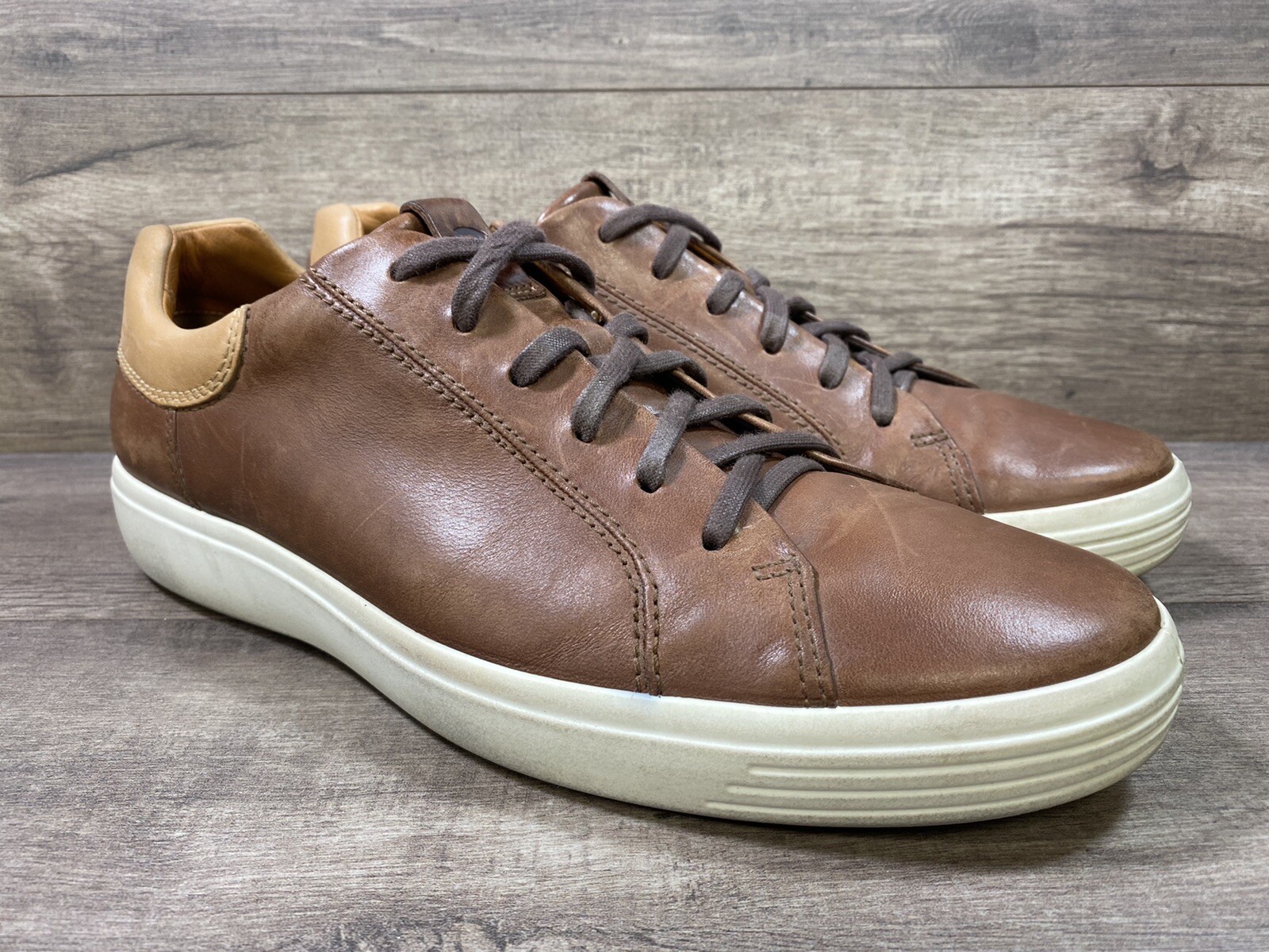 Ecco SOFT 7 Street Sneakers Shoes Brown Comfort Mens Size EU 46 US 12, 12.5