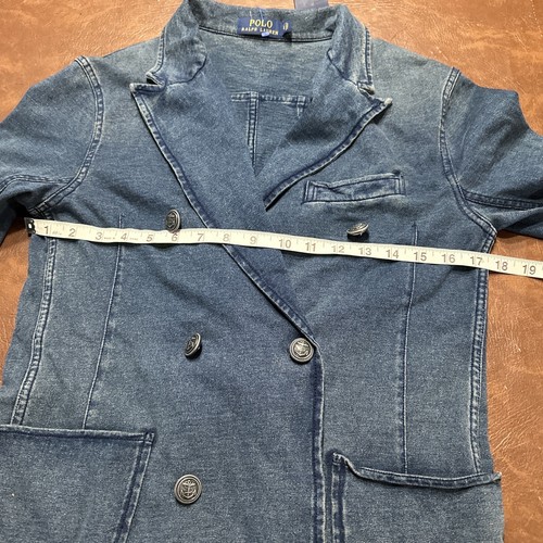 $298 POLO RALPH LAUREN MEDIEVAL BLUE WOMENS NAUTICAL DENIM PEACOAT JACKET 4 - Picture 5 of 5