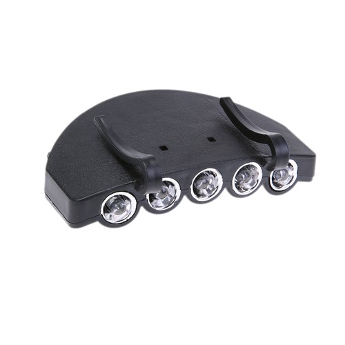 Lampade per cappelli con cappuccio a clip Torcia frontale a 5 LED Lampada da pes - Foto 2 di 12