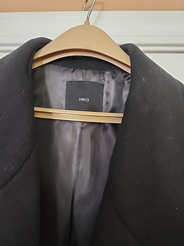 Mango DAMEN MNG Wollmischung Mantel GR XXL SCHWARZ NEU MIT ETIKETT - Bild 4 von 22