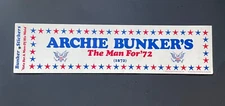 RARE ORIGINAL VINTAGE 1972 ARCHIE BUNKER ’S ALL IN THE FAMILY BUMPER STICKER