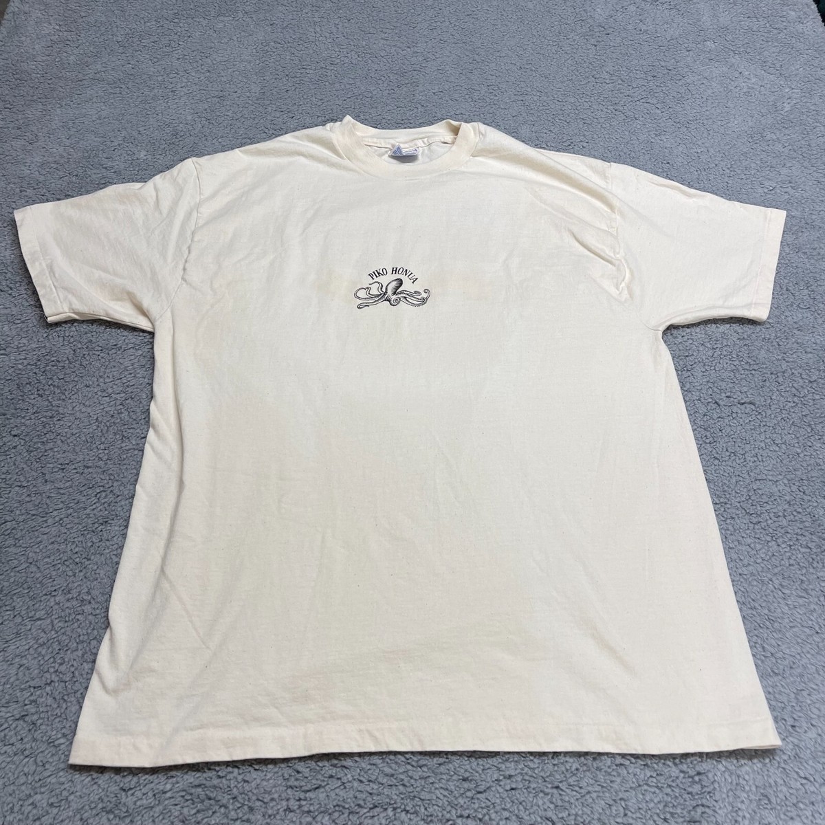 Vintage Hawaiian Sovereignty Shirt Adult XL Tan Piko Honua Octopus